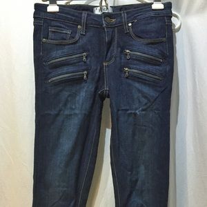 Paige Edgemont Moto Zipper Skinny Jeans